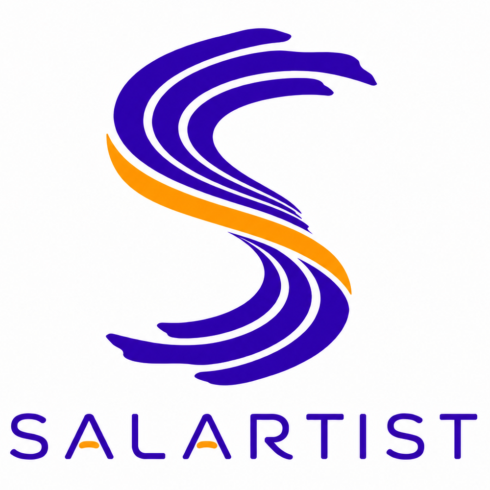2026년 협회 로고 — 붓의 궤적으로 그린 S 자와 SALARTIST